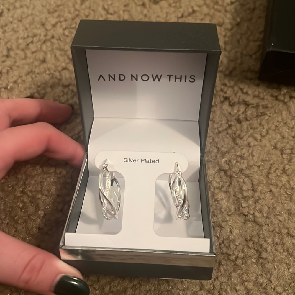And Now This Silver Plated Hoop Earrings